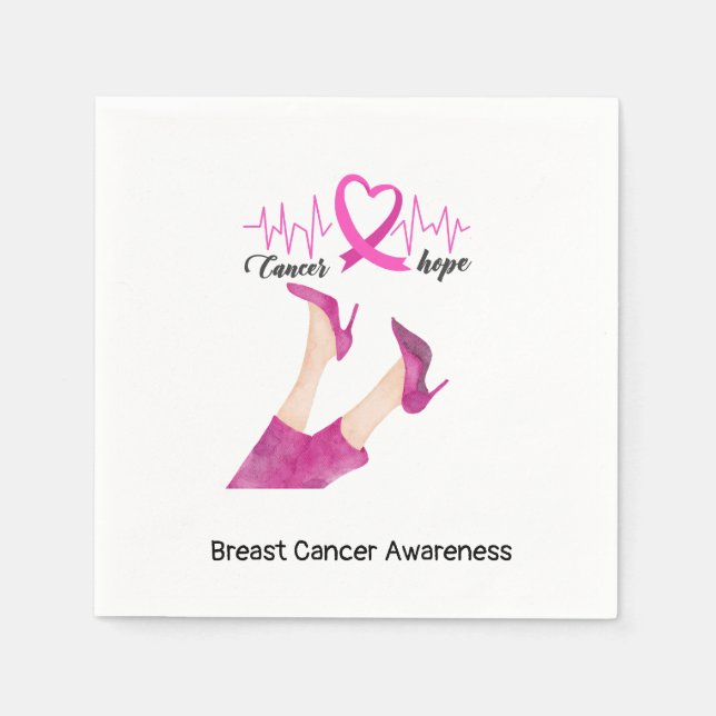 Breast Cancer Awareness Peace Love Cure Pink     Napkin (Front)