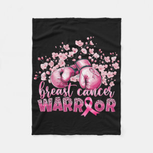 Breast Cancer Awareness Pink Boxing Gloves Warrior Fleece Blanket