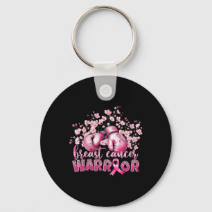 Breast Cancer Awareness Pink Boxing Gloves Warrior Key Ring