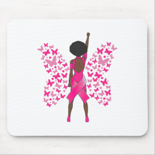 Breast Cancer Awareness Pink Butterflies African A Mouse Mat