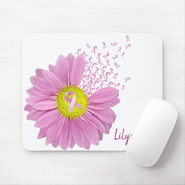 Breast Cancer Awareness Pink Daisy Mouse Mat (With Mouse)