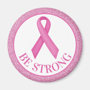 Breast Cancer Awareness Pink Glitter Magnet