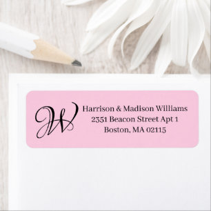 Breast cancer awareness pink monogram elegant