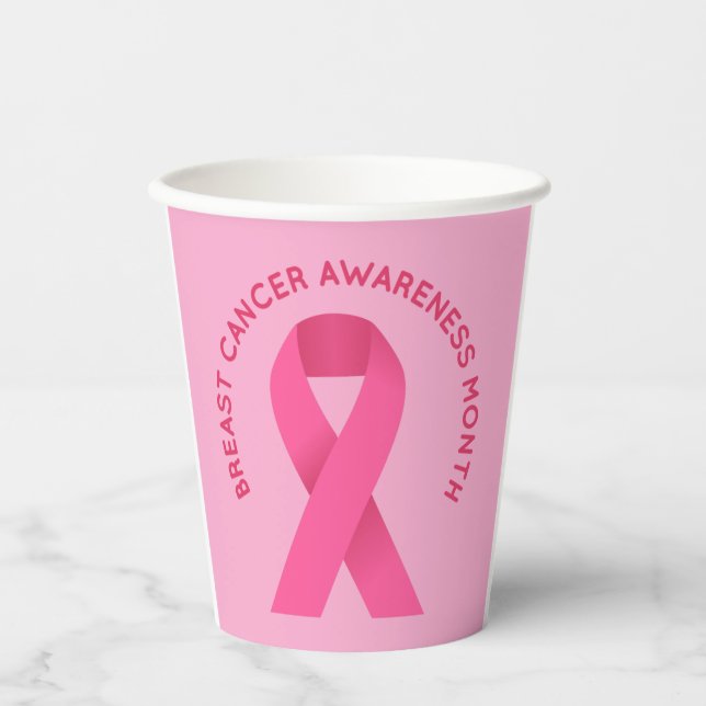 Breast Cancer Awareness  pink Paper Cups (Front)