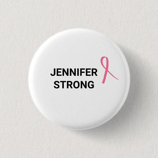 Breast Cancer Awareness Pink Ribbon 3 Cm Round Badge (Front)