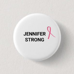 Breast Cancer Awareness Pink Ribbon 3 Cm Round Badge