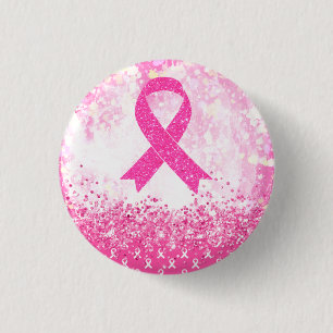 Breast Cancer Awareness Pink Ribbon  3 Cm Round Badge