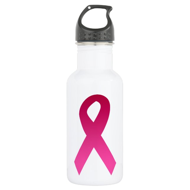 Breast cancer awareness pink ribbon 532 ml water bottle (Front)