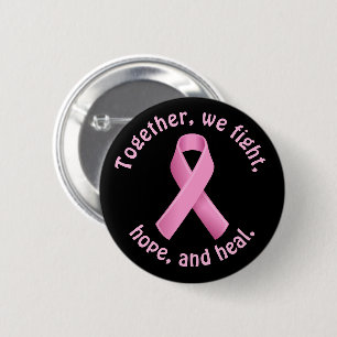 Breast Cancer Awareness Pink Ribbon 6 Cm Round Badge