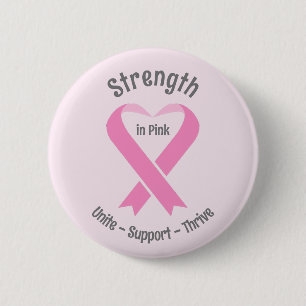 Breast Cancer Awareness Pink Ribbon 6 Cm Round Badge