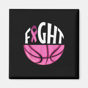 Breast Cancer Awareness Pink Ribbon Basketball Tea Magnet