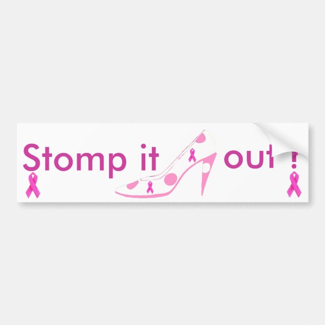 Breast Cancer Awareness Pink Ribbon Bumper Sticker (Front)