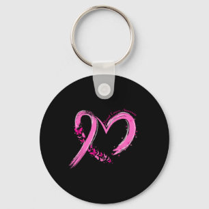 Breast Cancer Awareness Pink Ribbon Butterfly Supp Key Ring