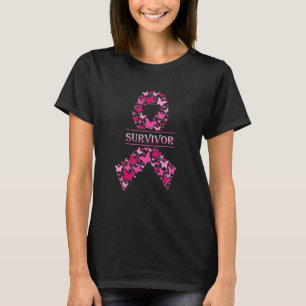 Breast Cancer Awareness Pink Ribbon Butterfly T-Shirt