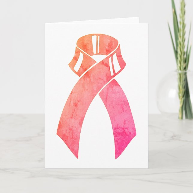 Breast Cancer Awareness pink ribbon Card (Front)