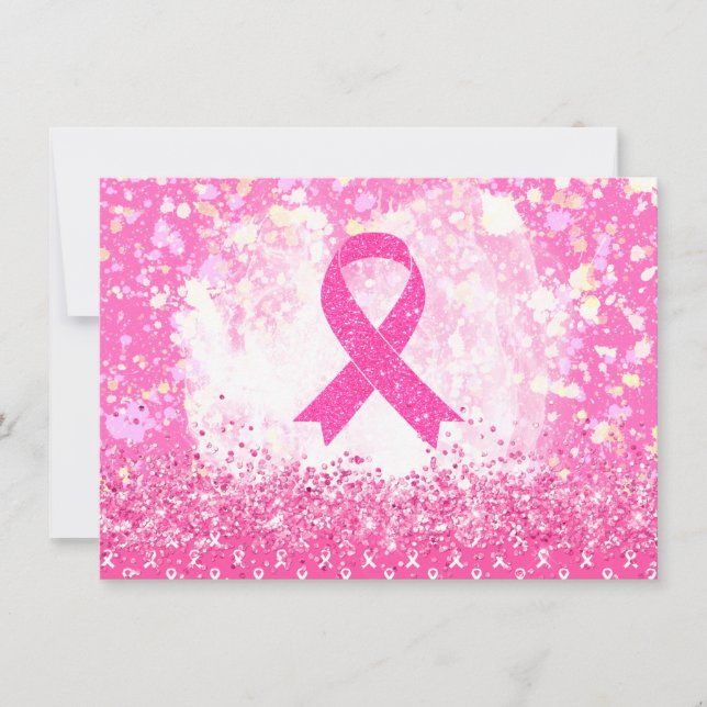 Breast Cancer Awareness Pink Ribbon  Card (Front)