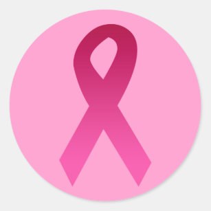 Breast cancer awareness pink ribbon classic round sticker