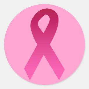 Breast cancer awareness pink ribbon classic round sticker