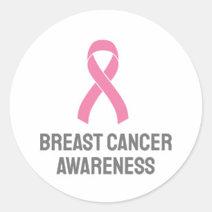 Breast Cancer Awareness Pink Ribbon Classic Round Sticker