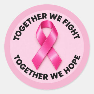Breast Cancer Awareness Pink Ribbon Classic Round Sticker