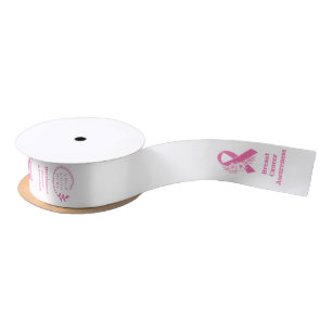 Breast Cancer Awareness Pink Ribbon Corporate Logo Satin Ribbon