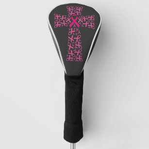 Breast Cancer Awareness Pink Ribbon Cross Golf Head Cover