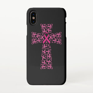 Breast Cancer Awareness Pink Ribbon Cross  iPhone X Case