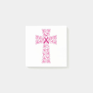 Breast Cancer Awareness Pink Ribbon Cross Post-it Notes