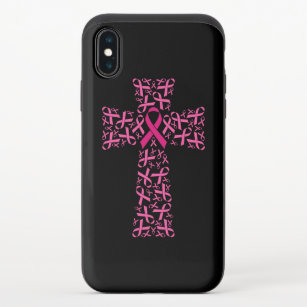 Breast Cancer Awareness Pink Ribbon Cross  iPhone X Slider Case