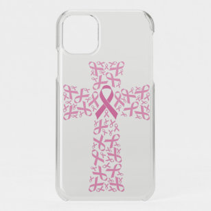 Breast Cancer Awareness Pink Ribbon Cross  iPhone 11 Case