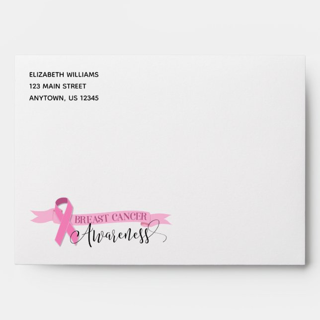 Breast Cancer Awareness Pink Ribbon  Envelope (Front)