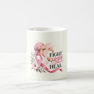 Breast Cancer Awareness Pink Ribbon Fight Hope Coffee Mug
