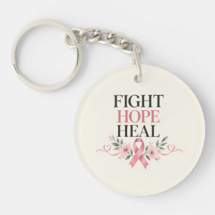 Breast Cancer Awareness Pink Ribbon Fight Hope Key Ring