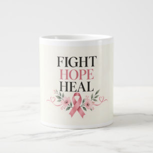 Breast Cancer Awareness Pink Ribbon Fight Hope Large Coffee Mug