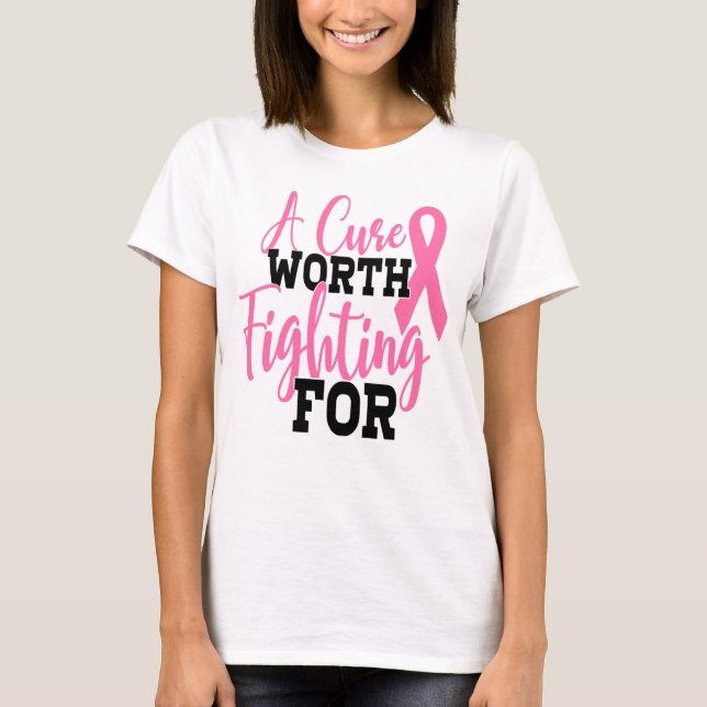 Breast Cancer Awareness Pink Ribbon Fighter T-Shirt (Front)
