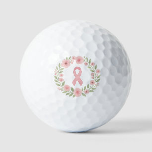 Breast Cancer Awareness Pink ribbon florist themed Golf Balls