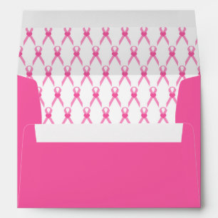 Breast Cancer Awareness Pink Ribbon Hearts Envelope