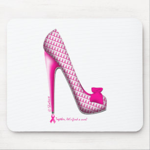 Breast Cancer Awareness Pink Ribbon Heel Mouse Mat