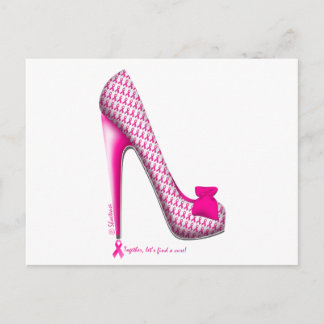 Breast Cancer Awareness Pink Ribbon Heel Postcard