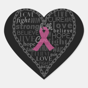 Breast cancer,awareness,pink ribbon,hope,believe heart sticker