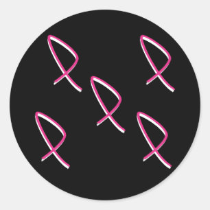 Breast Cancer Awareness Pink Ribbon II Classic Round Sticker
