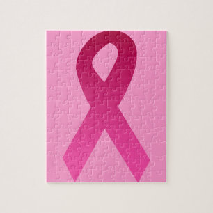 Breast cancer awareness pink ribbon jigsaw puzzle