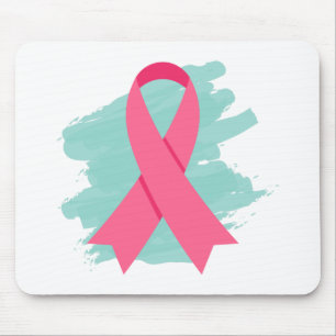 Breast Cancer Awareness Pink Ribbon Logo Mouse Mat