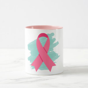 Breast Cancer Awareness Pink Ribbon Logo Mug