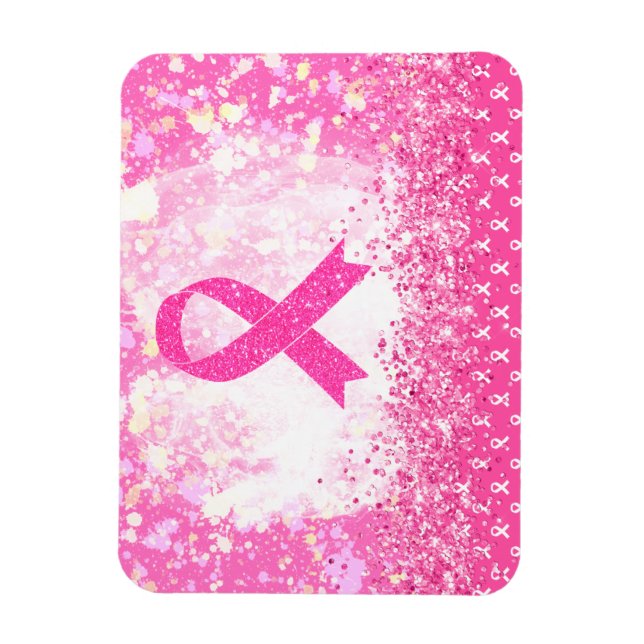 Breast Cancer Awareness Pink Ribbon Magnet (Vertical)