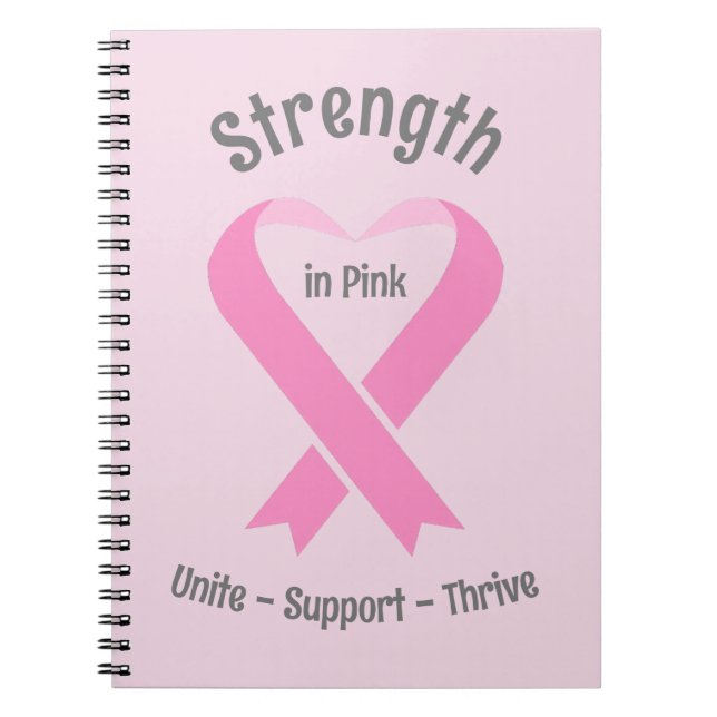 Breast Cancer Awareness Pink Ribbon Notebook (Front)