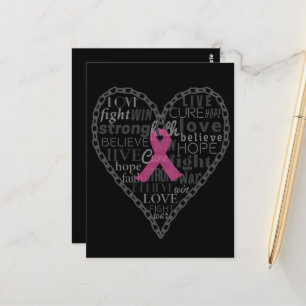 Breast cancer,awareness,pink ribbon postcard
