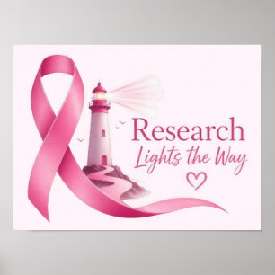 Breast Cancer Awareness Pink Ribbon Research Poster