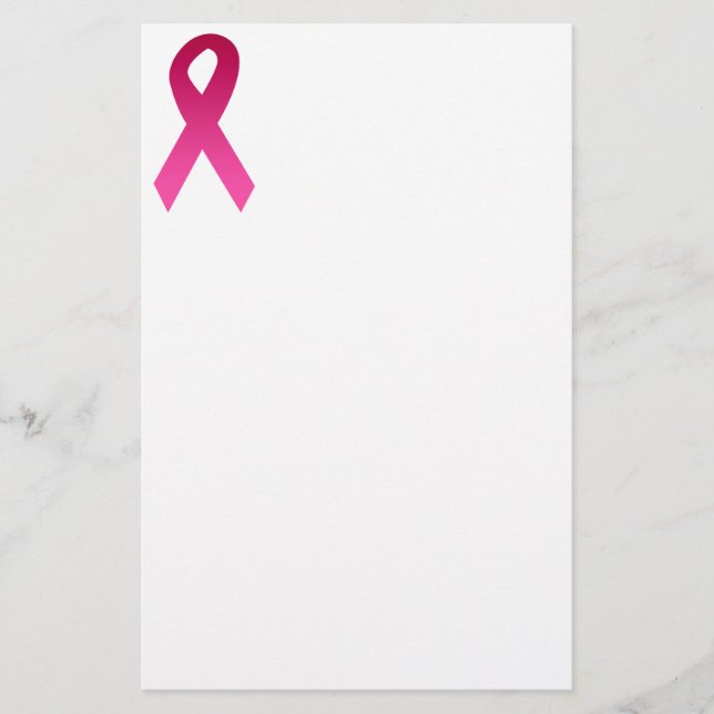 Breast cancer awareness pink ribbon stationery (Front)