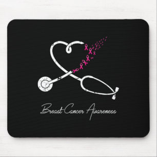Breast Cancer Awareness Pink Ribbon Stethoscope He Mouse Mat